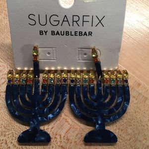 Menorah earrings for Hanukkah. Sugarfix by Baublebar